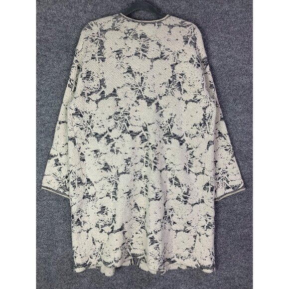 NWT J. Jill Oatmeal HM Womens Floral Knit Cardigan Jacket Beige & Gray M Petite - Picture 3 of 14